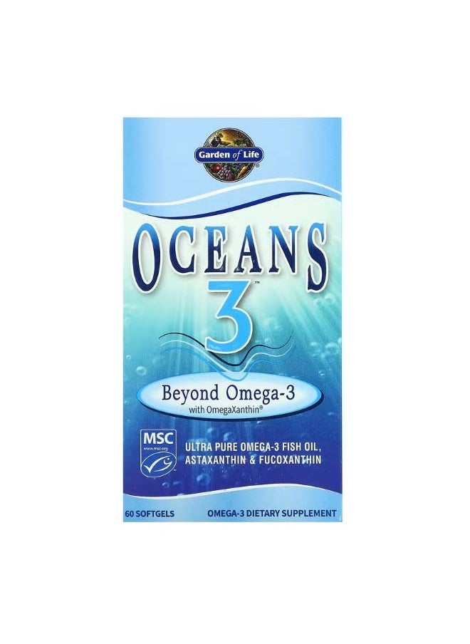 Oceans 3 Beyond Omega3 with OmegaXanthin 60 Softgels