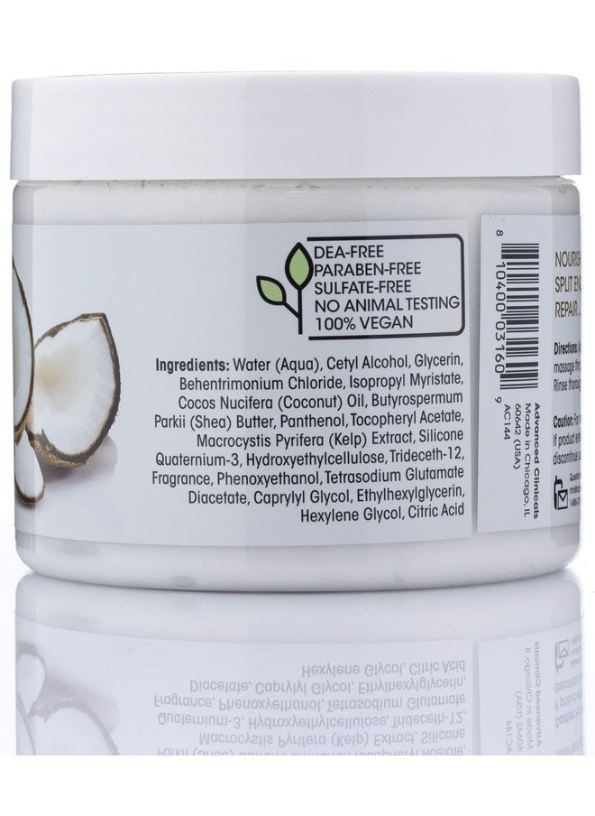 Coconut Oil Hair Mask Treatment Deep Hydration Hair Repair Mask Conditioner To Strengthen Dry, Color-Treated, Weak Hair & Boost Hair Growth W/Shea Butter & Kelp, 12 Fl Oz