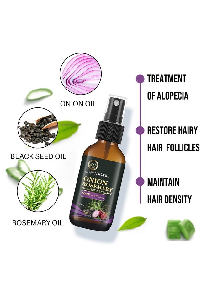 Hair Growth Spray, Organic Onion Oil With Rosemary Scent, Enriched With Black Seed Oil, Controls Hair Loss, Promotes Growth, For Women And Men