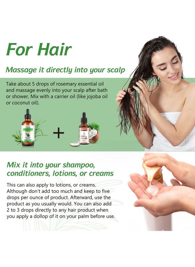 Rosemary Oil For Skin Care & Stimulates Hair Growth For Men Women -120Ml 100% Pure Rosemary Essential Oil For Eyebrow And Eyelash, Nourishes The Scalp