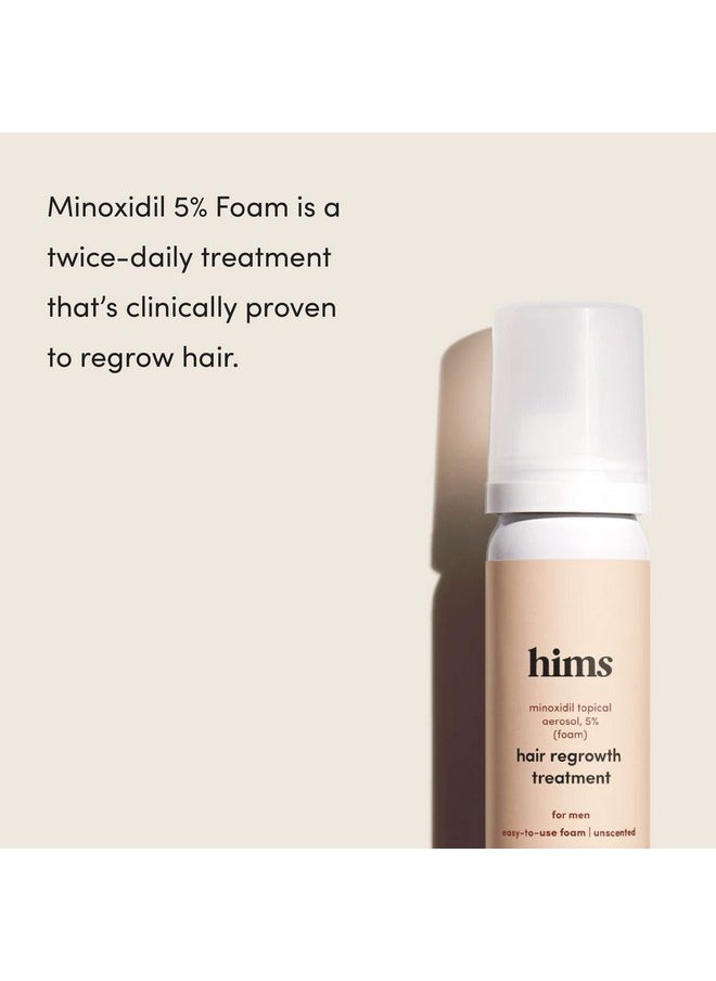 Hims Extra Strength Hair Regrowth Treatment For Men With 5% Topical Minoxidil Foam For Hair Loss And Thinning Hair, Unscented No Drip Formula, 3 Month Supply, 3 Pack