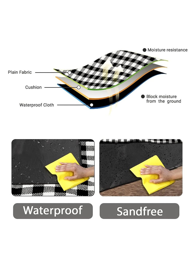 Outdoor Camping Picnic Mat 2x3m - Foldable waterproof Mat 200 x 300 cm (Black SB)