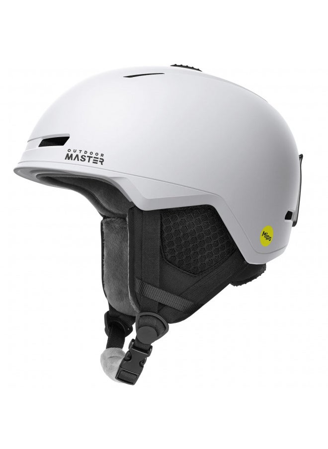 OutdoorMaster MIPS Ski Helmet, Snowboard Helmet for Men, Women & Youth, Snow Helmet with 8 Adjustable Vents, PC Shell & EPS Foam Snowboarding Helmet Dial Fit Snow Sport Helmet, Certified Skiing Helmet