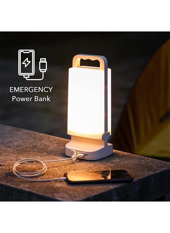 Camping Lantern, solar Lanterns, 4400mAh Rechargeable Light 2-in-1 Dimmable Outdoor Waterproof Gear with USB Charging – lanterns for power outages Hurricane, Hiking, Fish, Emergency, and Home