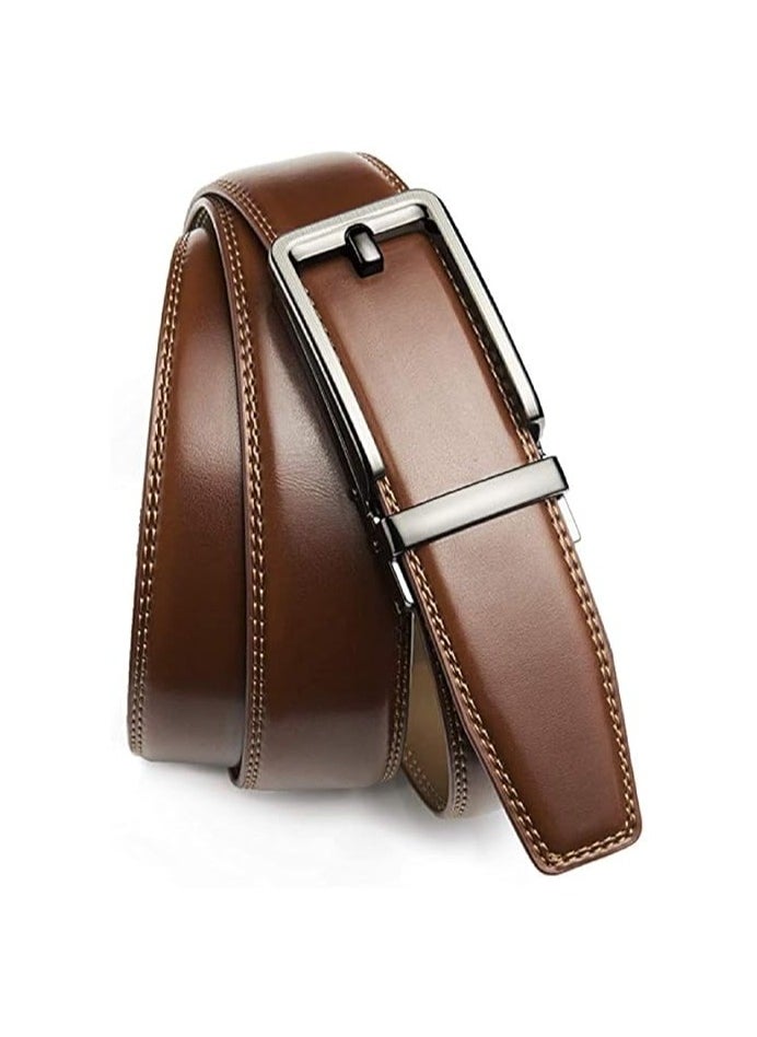 Genuine Leather Belt for Men with Easier Adjustable Autolock Buckle Micro Adjustable Belt Fit Everywhere  Formal and Casual  Elegant Gift Box