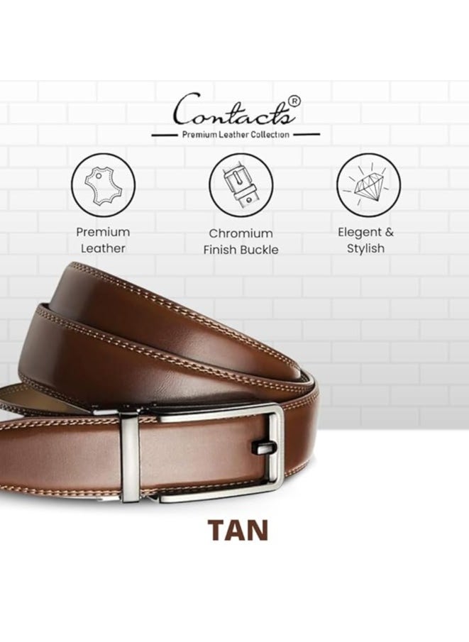 Genuine Leather Belt for Men with Easier Adjustable Autolock Buckle Micro Adjustable Belt Fit Everywhere  Formal and Casual  Elegant Gift Box