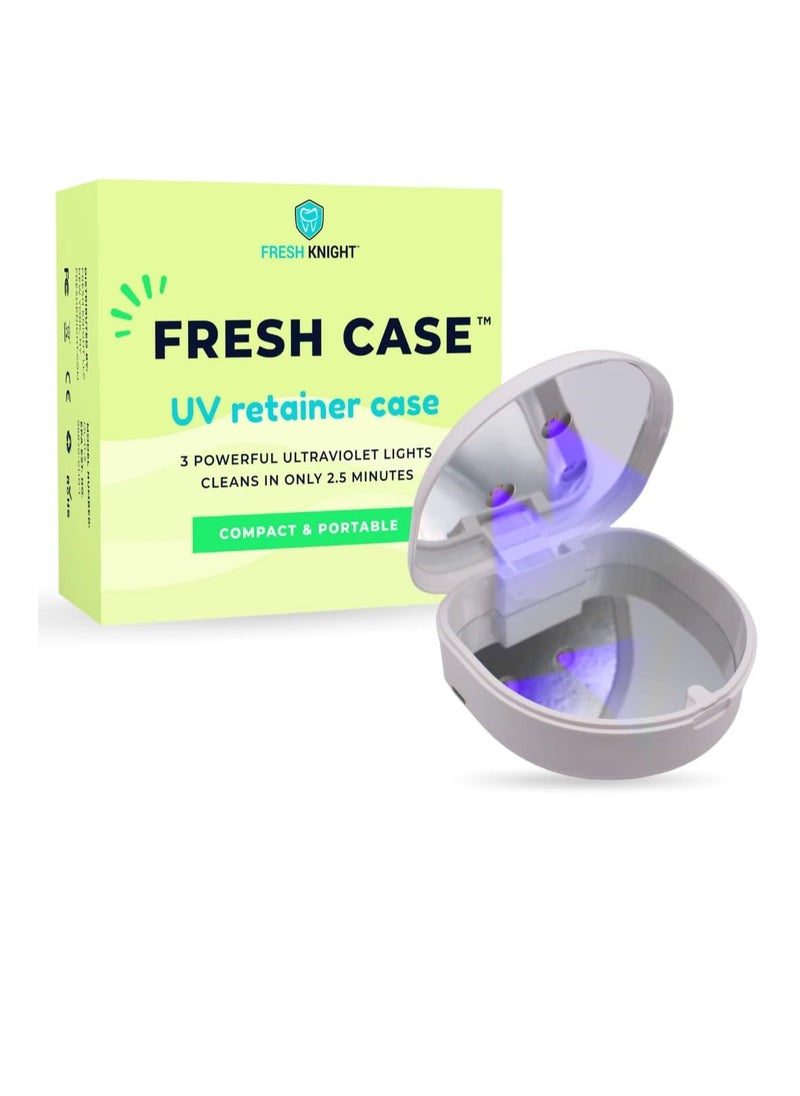 FRESH KNIGHT UV Retainer Case | UVC Retainer Cleaner, Disinfects Cleans and Removes Odors, Mouth Guard Case, compatible for Invisalign Case, Retainer Cases | Fresh Case