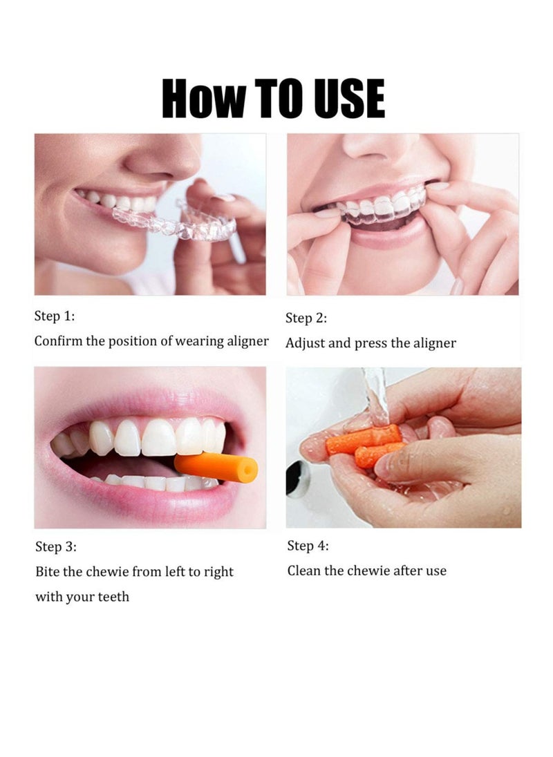 24 Pcs Colorful Orthodontic Aligner Chewies for Aligner Chompers Aligner Trays Seaters, 6 Color
