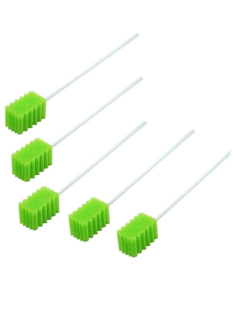 Treated Oral Swabs with Dentifrice- Flavored Dental Swabs Individually Wrapped Fruit Green Tooth Shape for Oral Cavity Cleaning Sponge Swab, Box of 100 Counts