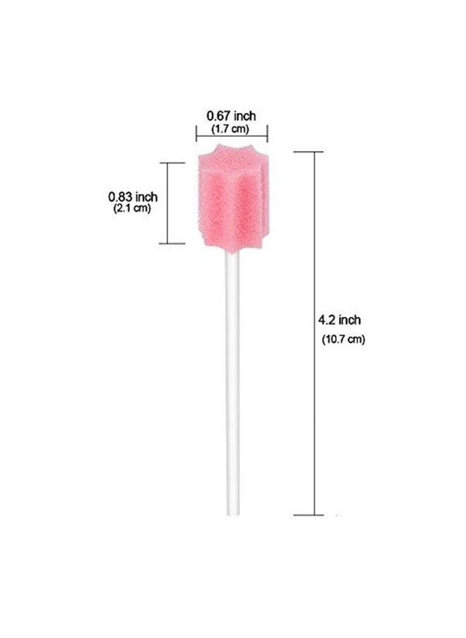 Disposable Oral Swabs, Sterile Dental Sponge Swabsticks Unflavored For Mouth & Gum Cleaning - Sponge And Paper Rod.