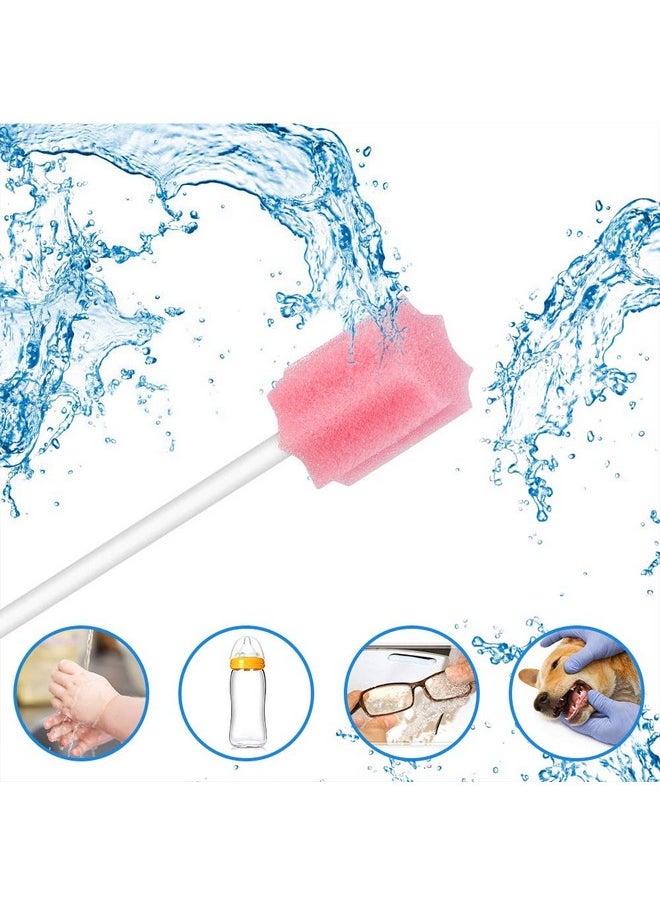 Disposable Oral Swabs, Sterile Dental Sponge Swabsticks Unflavored For Mouth & Gum Cleaning - Sponge And Paper Rod.