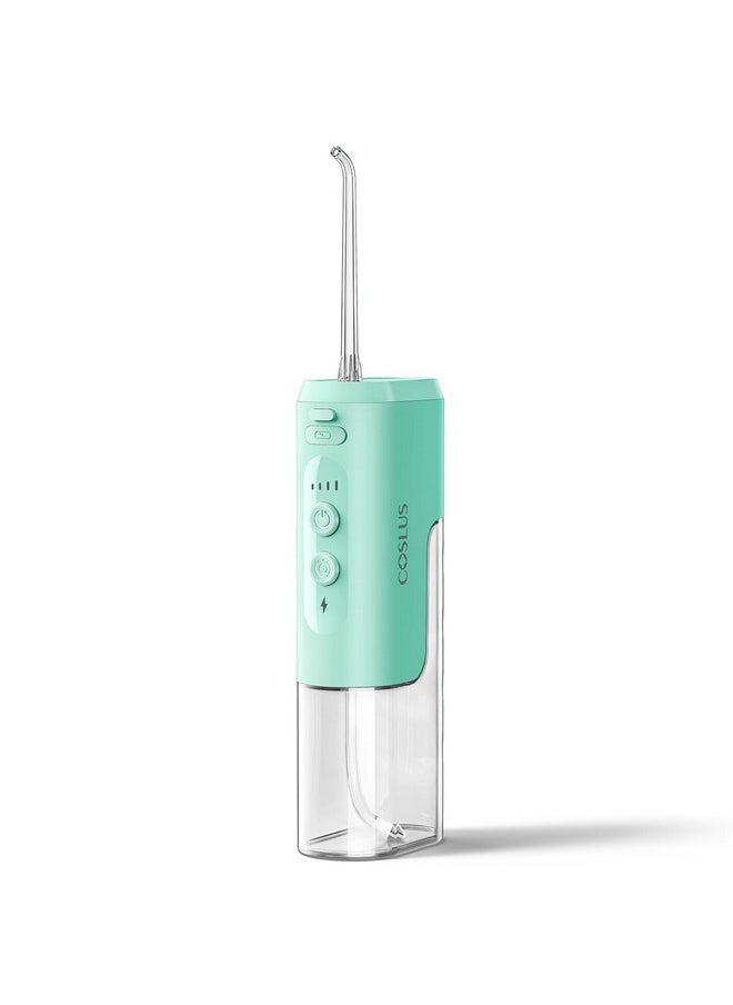 Water Dental Flosser Pick: Portable Mini Travel Water Teeth Flossers, Cordless Picks For Teeth Cleaning, Removable Water Tank & Jet Tips Storable, Ipx7 Waterproof Electric Travel Floss, Green