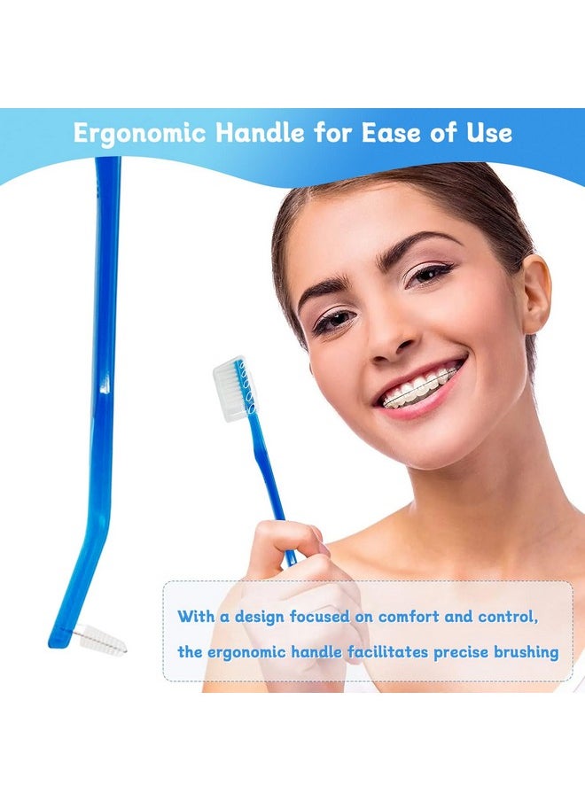 4-Pack Orthodontic Toothbrushes With Double-Ended Design - V-Trim Brush And Interspace Brush For Effective Braces Cleaning, Multi-Colored Set For Oral Dental Care