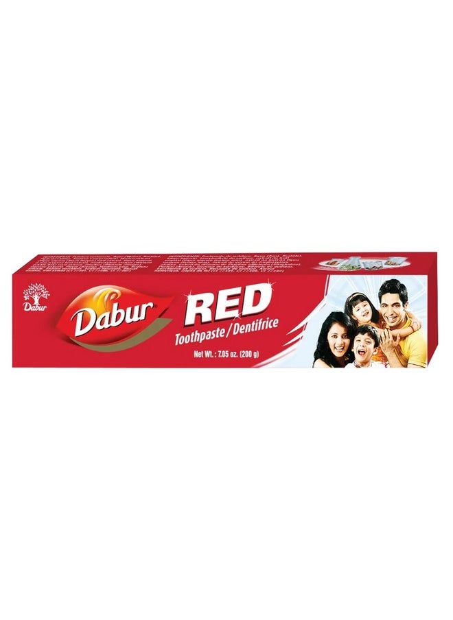 Red Natural Toothpaste - Ayurvedic Clinically Tested Formula For Oral Care - Promotes Healthy Gums, Fresh Breath, Clean And Strong Teeth - Elevate Your Oral Hygiene Routine With Smile - 200 Gm