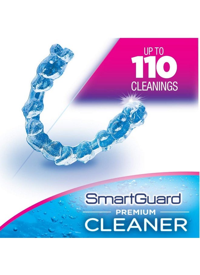 Premium Cleaner Crystals & Cleaning Case -(110 Cleanings)- Removes Stain, Plaque, & Bad Odor From Clear Braces, Dentures, Night Guards, Mouth Guard, & Retainers.