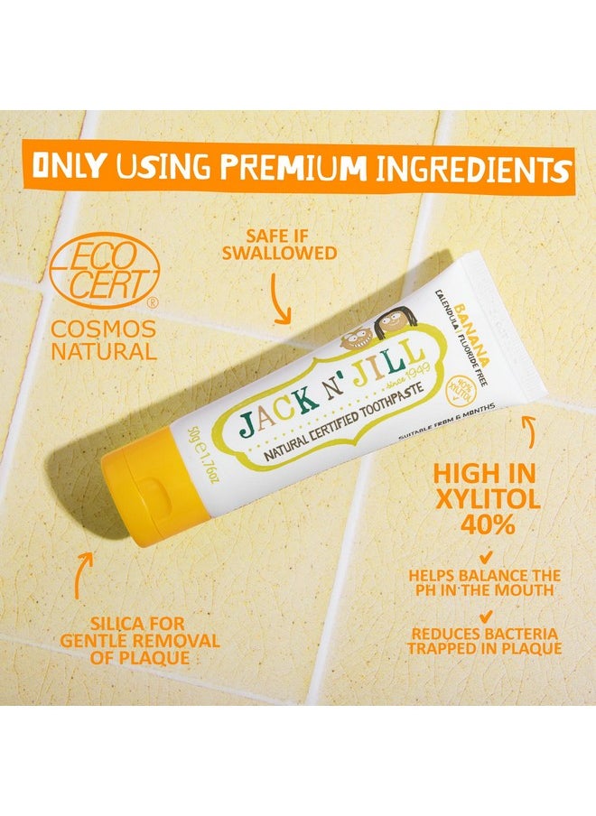 Toddler Silicone Toothbrush & Banana Toothpaste For Babies & Toddlers Bundle - Toddler Toothbrushes 1-2 Years Old, Infant Toothpaste, Safety Shield Included - 1.76 Fl Oz