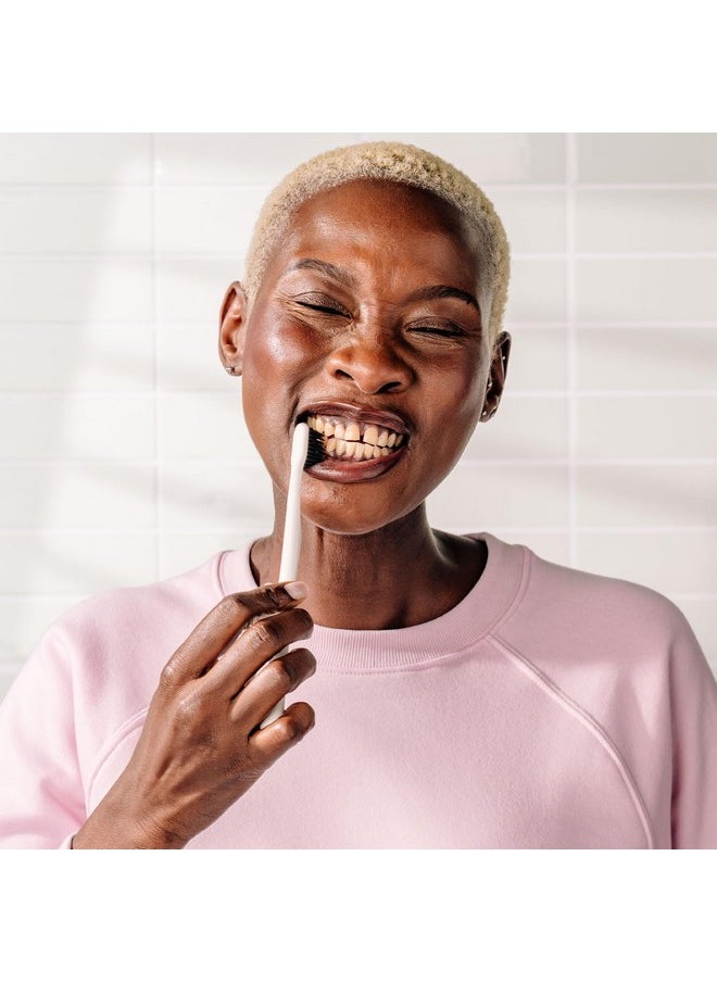 Classic Denture Brushes With Activated-Charcoal, Extra Soft Dental Toothbrush With Bioplastic Handle And Cap, Dentist-Approved For Adults And Kids (Pack Of 1, Pink)