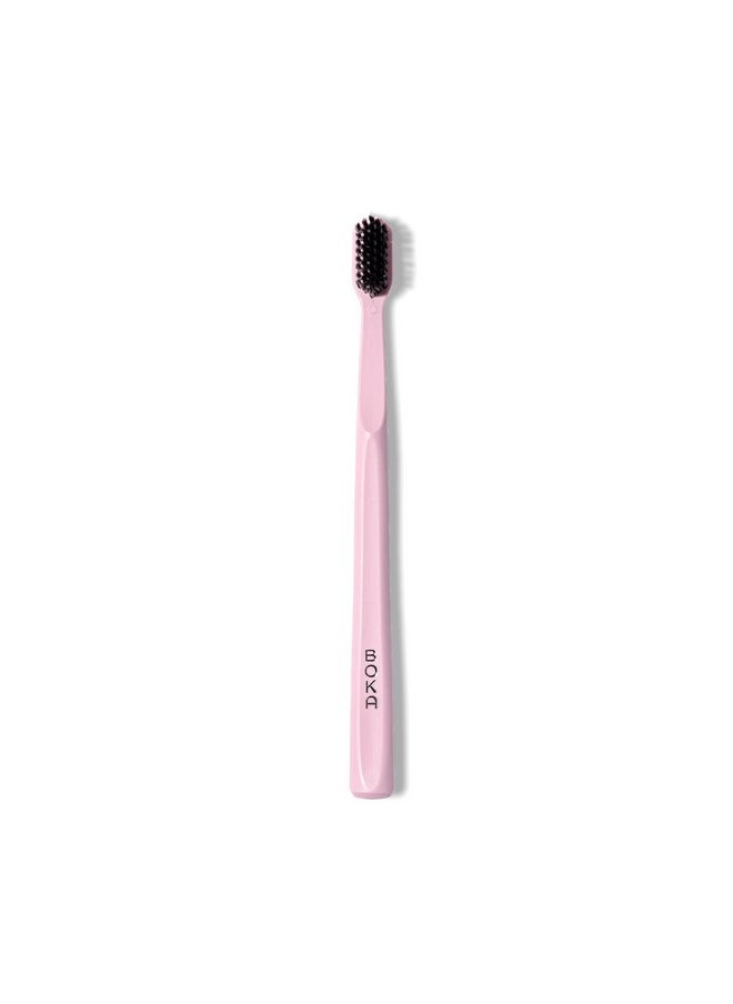 Classic Denture Brushes With Activated-Charcoal, Extra Soft Dental Toothbrush With Bioplastic Handle And Cap, Dentist-Approved For Adults And Kids (Pack Of 1, Pink)
