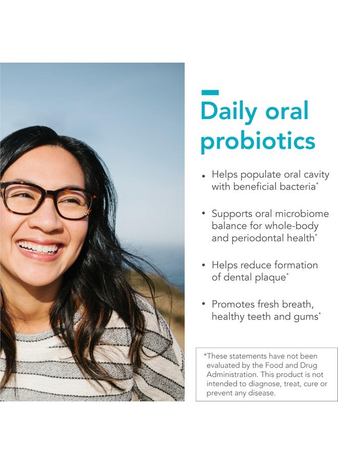 Dentalflora Oral Probiotic By Biocidin - Supports Oral Microbiome & Teeth Care - Helps Reduce Formation Of Dental Plaque - Breath Freshener Probiotics For Women, Men & Kids (30 Mint Fresh Tablets)