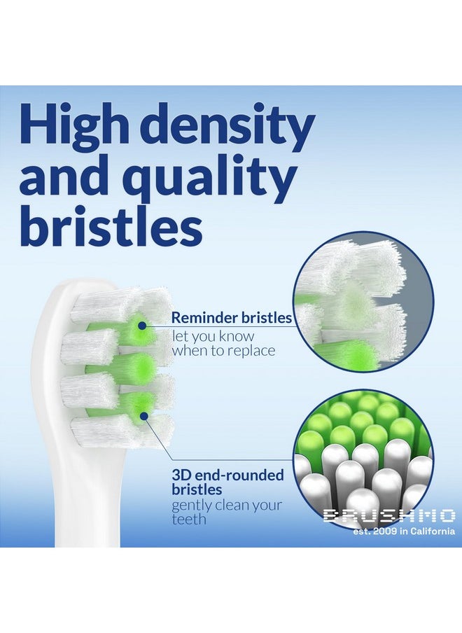 Replacement Toothbrush Heads Compatible With Philips Sonicare Diamondclean Hx6072 Compact, White, With Hygienic Caps, Fits Philips Sonicare Electric Toothbrush, 8 Pack