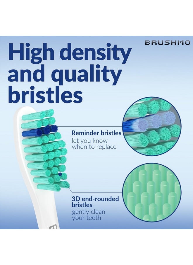 Replacement Toothbrush Heads Compatible With Philips Sonicare E-Series Essence Hx7022/66 And Other Screw-On Electric Toothbrush Models, Bm726, 6 Pack