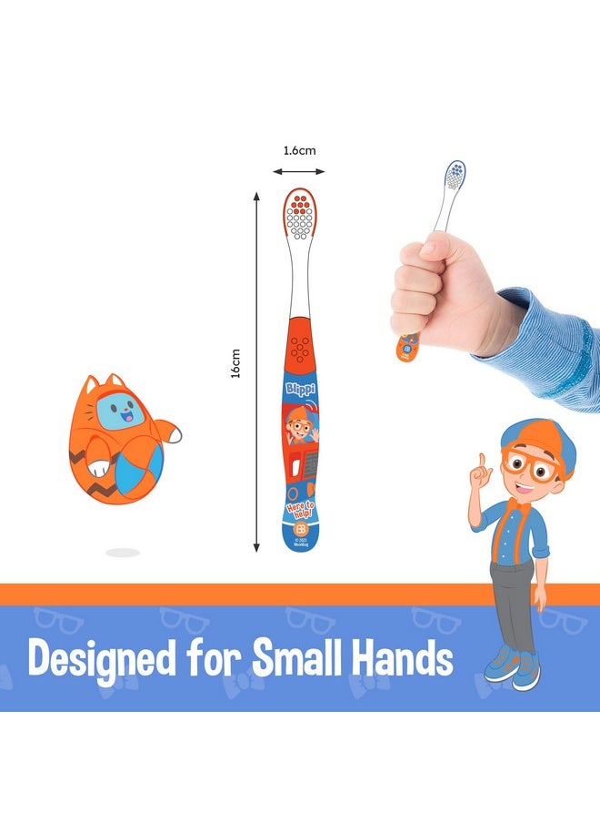 Blippi Kids Toothbrushes, Manual Toothbrushes For Kids, Toothbrush For Toddlers 2-4 Years, Blippi Childrens Toothbrush, Soft Toothbrushes, 6Pk