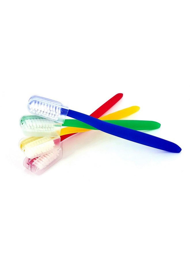 Mint Toothbrushes With Clear Travel Cap, Soft Nylon Bristles, Individually Wrapped, Assorted Colors