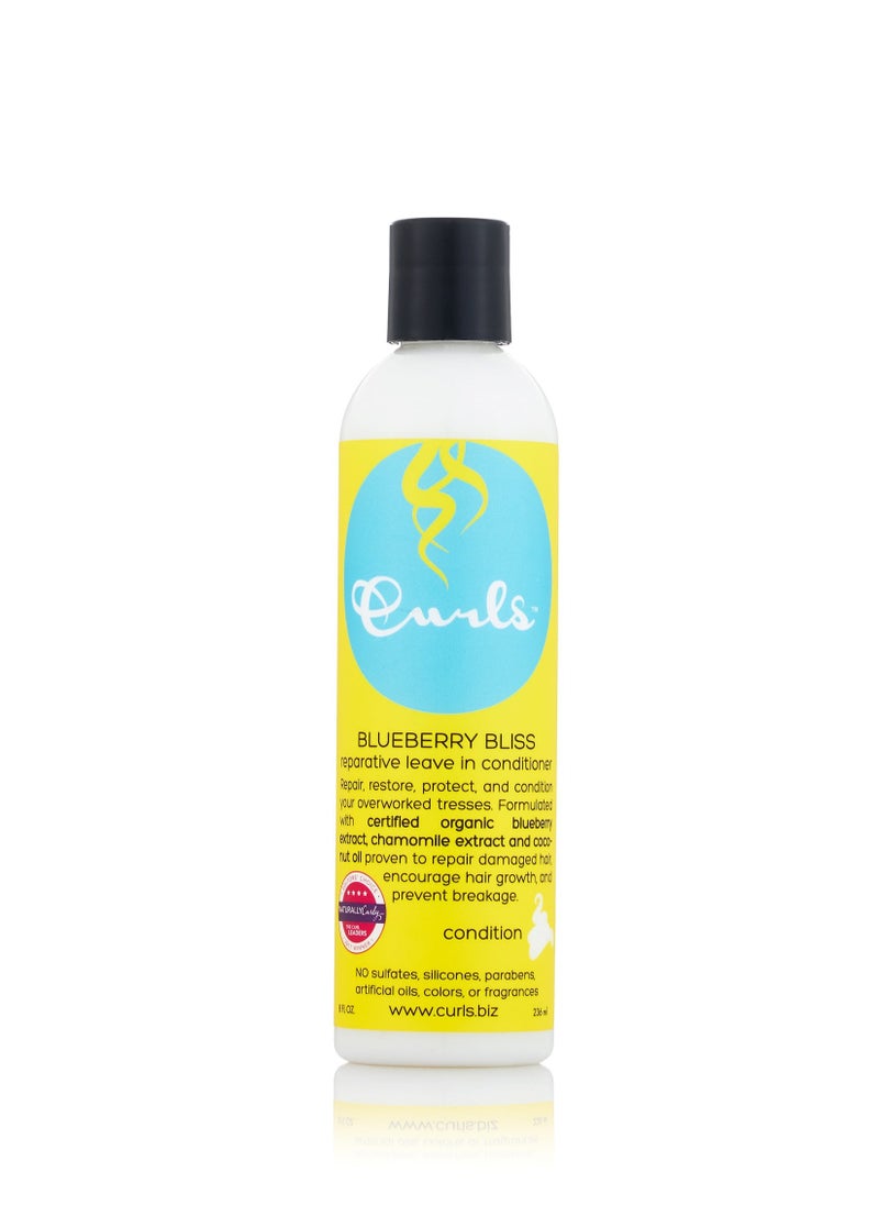 Curls Blueberry Bliss Reparative Leave-in Conditioner 236 ml for Wavy Curly Coily Kinky Hair Care