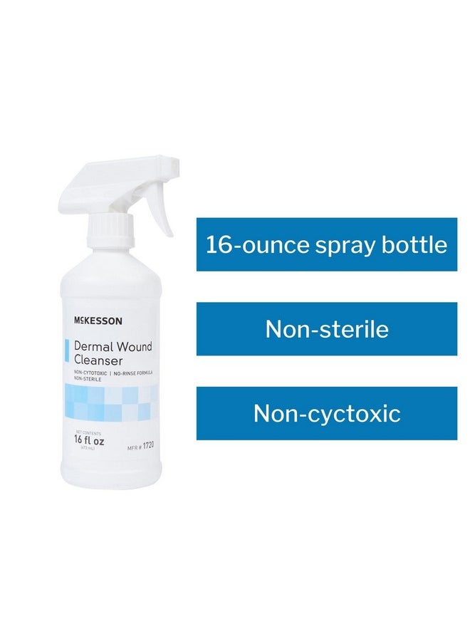 Dermal Wound Cleanser Spray, Sterile Saline First Aid Wash Solution & Skin Care Cleaner, 16 Oz - Effective Wounds Treatment & Debridement, 1 Count