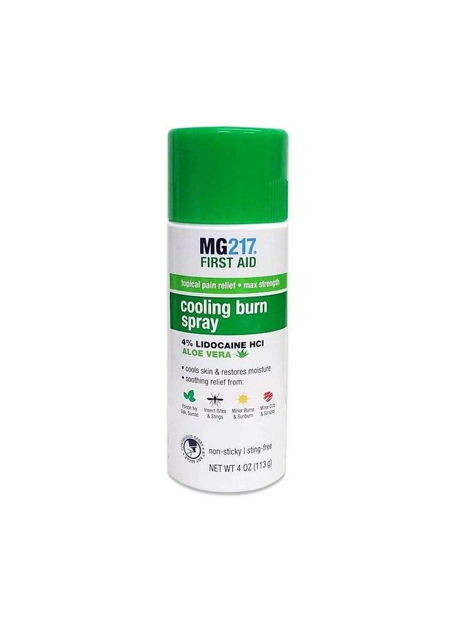 Maximum Strength Pain Relief Cooling Burn Spray, With Lidocaine And Aloe Vera, 4 Oz