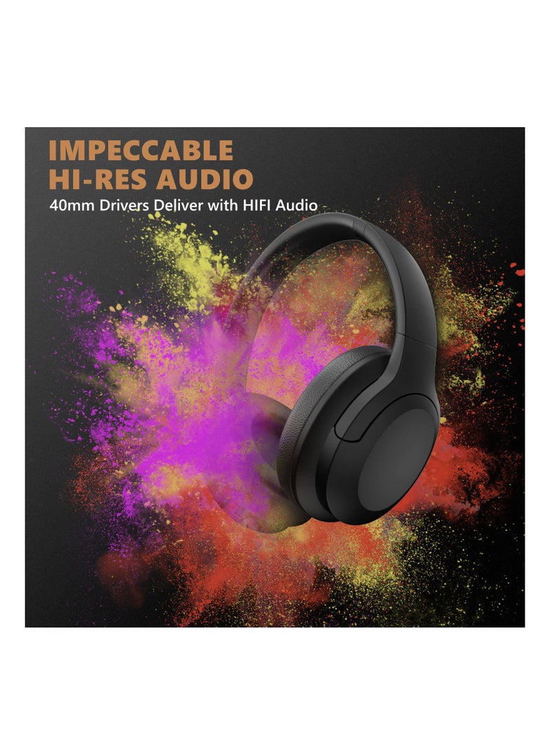 Headphones, Active Noise Cancelling, Bluetooth 5.3 Wireless Headphones, 35H Playtime, ANC Earphones, Noise Decreasing, CVC 8.0 Mic for TV PC Cellphone, Hi-Fi Audio Sound, USB-C Fast Charging