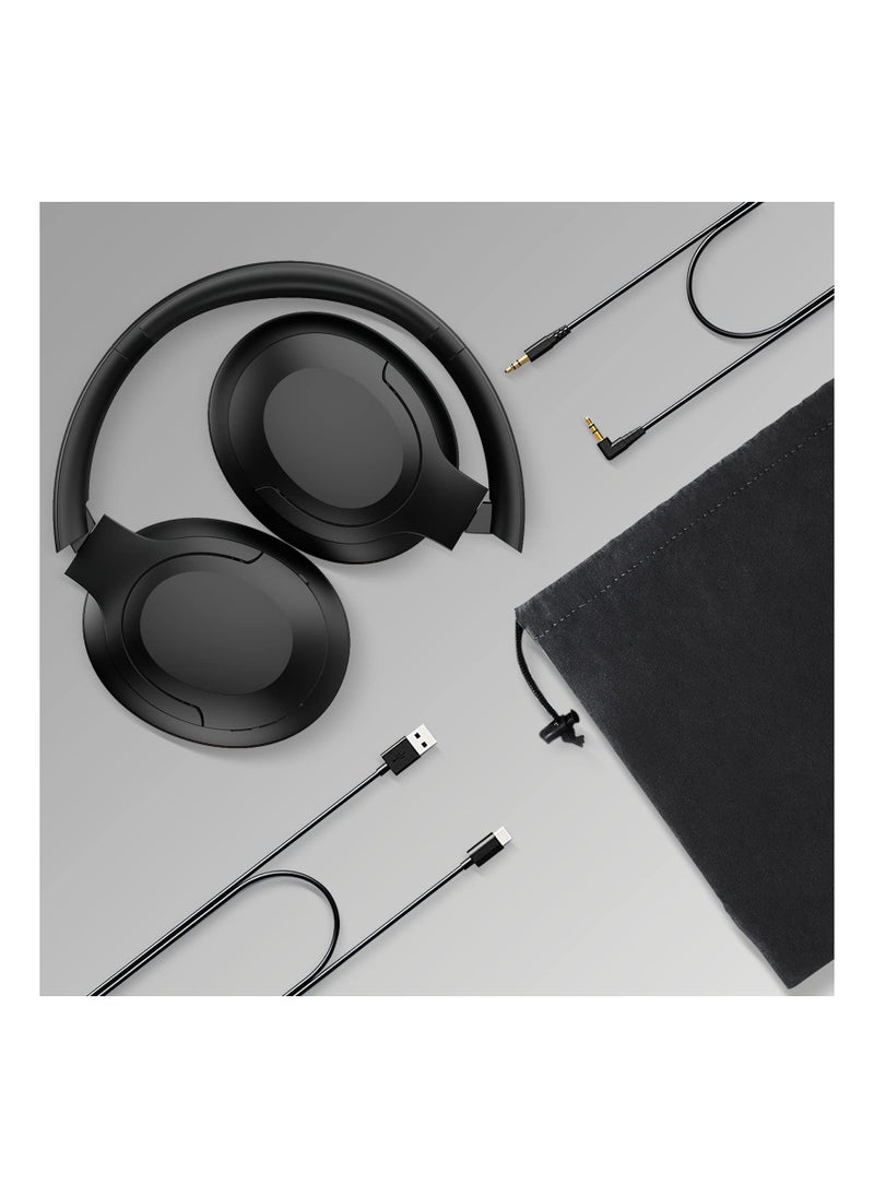 Headphones, Active Noise Cancelling, Bluetooth 5.3 Wireless Headphones, 35H Playtime, ANC Earphones, Noise Decreasing, CVC 8.0 Mic for TV PC Cellphone, Hi-Fi Audio Sound, USB-C Fast Charging