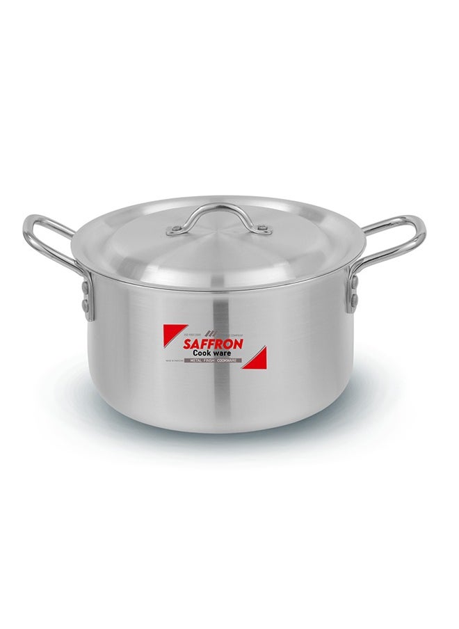Sonex Saffron High Quality Aluminium Cookware Set 6x8, 3 POTS with S.S Lid, Metal Finish, 13/15/18 Ltr, Diameters 31/33/36 cm – Ultimate Durability and Superior Heat Distribution