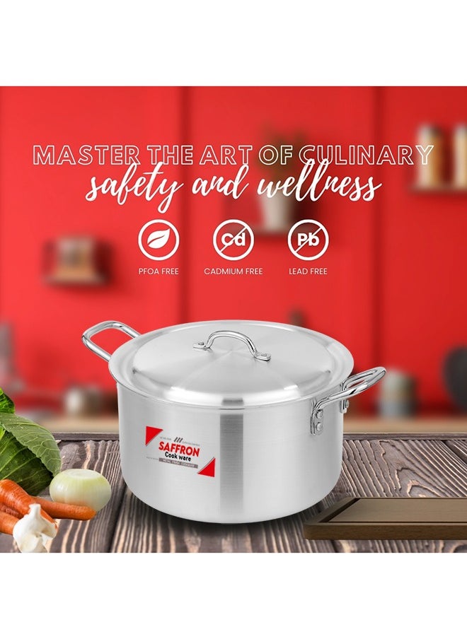 Sonex Saffron High Quality Aluminium Cookware Set 6x8, 3 POTS with S.S Lid, Metal Finish, 13/15/18 Ltr, Diameters 31/33/36 cm – Ultimate Durability and Superior Heat Distribution