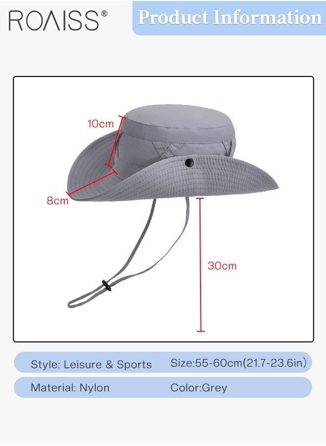 Wide Brim Sunscreen Bucket Hat for Men Women , UPF 50+ Fishing & Bucket Hat Sun Protection Beach Sun Hat for Hiking Camping Safari Adjustable Size