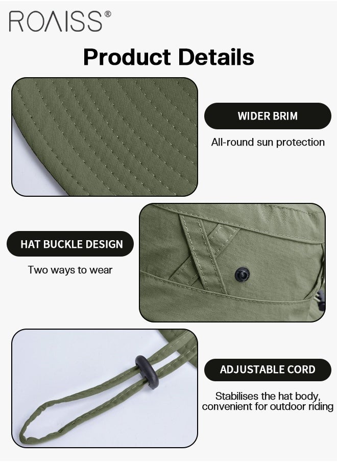 Wide Brim Sunscreen Bucket Hat for Men Women , UPF 50+ Fishing & Bucket Hat Sun Protection Beach Sun Hat for Hiking Camping Safari Adjustable Size