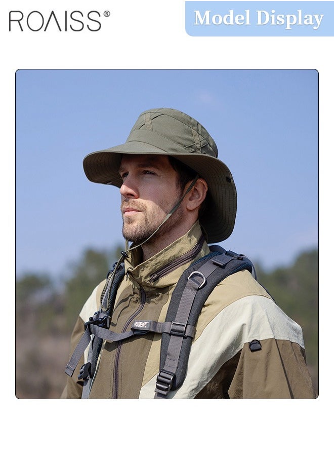 Wide Brim Sunscreen Bucket Hat for Men Women , UPF 50+ Fishing & Bucket Hat Sun Protection Beach Sun Hat for Hiking Camping Safari Adjustable Size