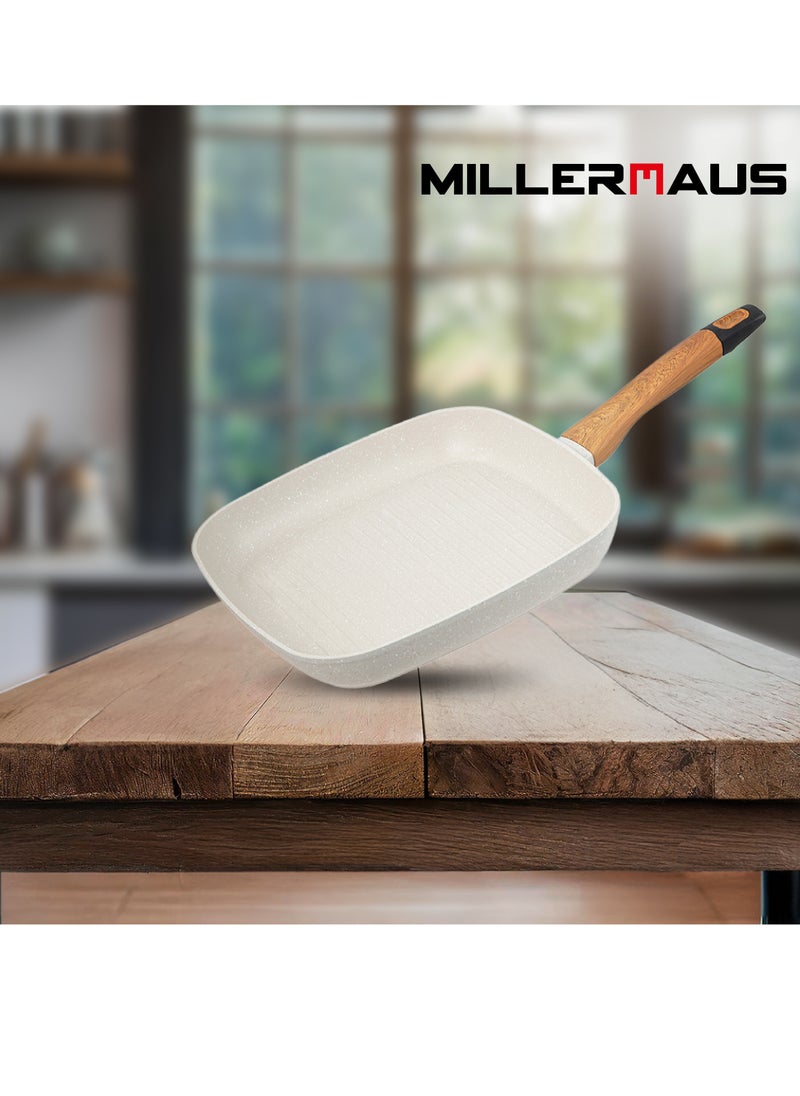 Millerhaus Natural Grill Pan 28cm Forged Aluminium