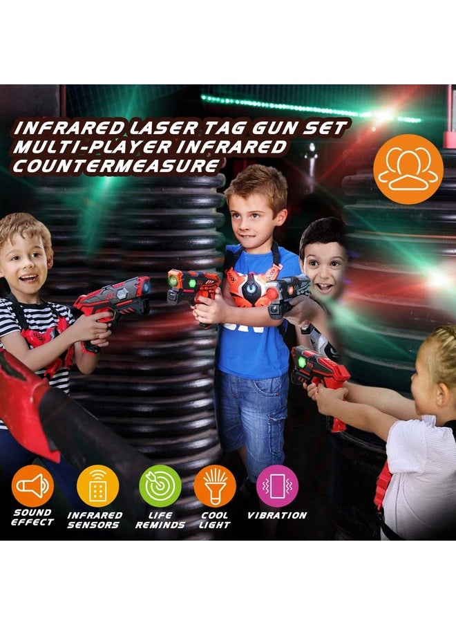 Infrared Laser Tag Gun Set For Kids Adults With Vests 4 Pack,Laser Tag Game Blaster 4 Players For Kids Age 6 7 8 9 10 11 12+ Boys Girls