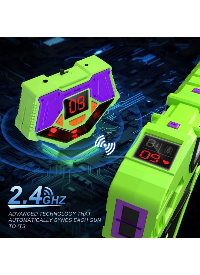 Rechargeable Laser Tag Guns Set - Lazer Tag 4 Players With Receivers, 2.4 Ghz Data Sync Display Laser Game, Infrared Laser Tag Blaster, Indoor Outdoor Toy Gift For Kids Ages 6-14+ Boys Girls