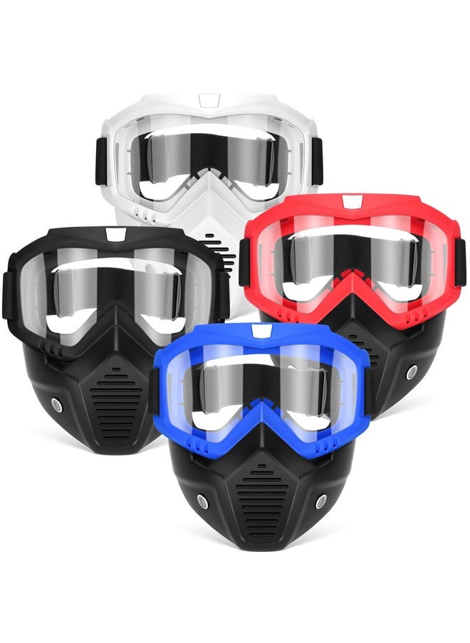 4 Pack Detachable Masks, Tactical Mask With Goggles Compatible With Nerf Rival, Apollo, Zeus, Khaos, Atlas, & Artemis Blasters Rival Mask