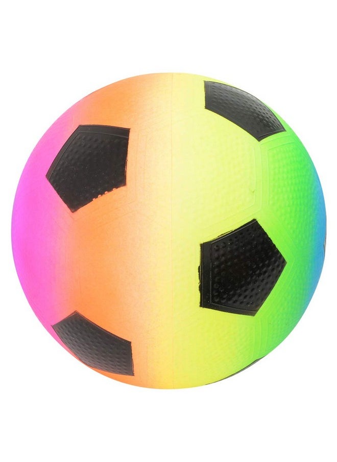 9 Inch Rainbow Soccer Playground Ball, One Per Order