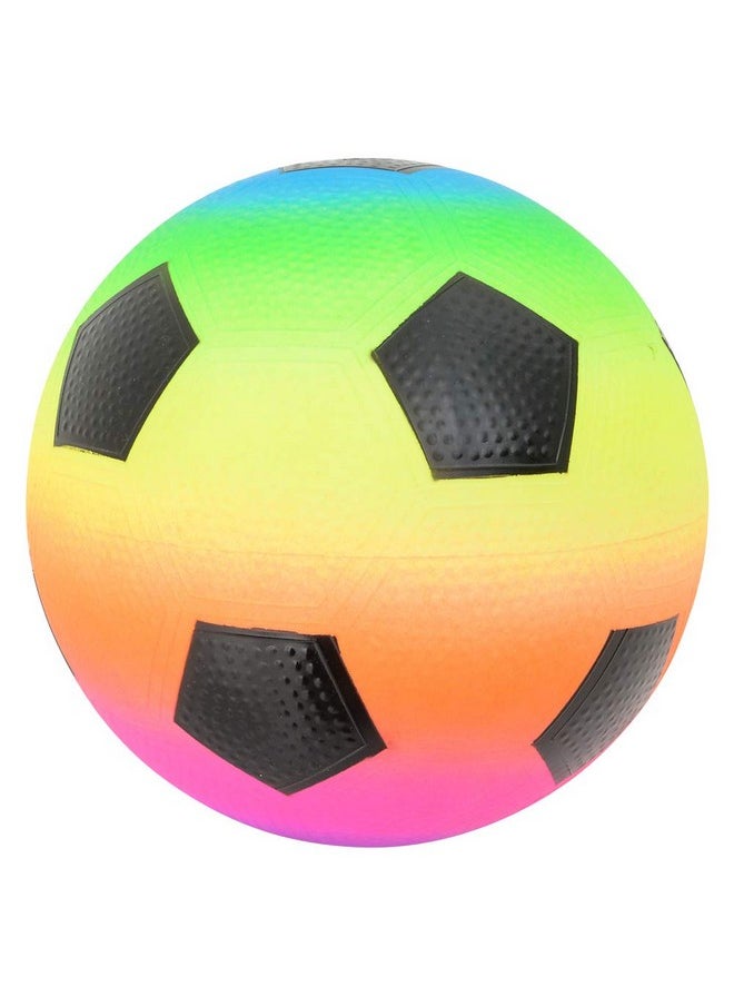 9 Inch Rainbow Soccer Playground Ball, One Per Order