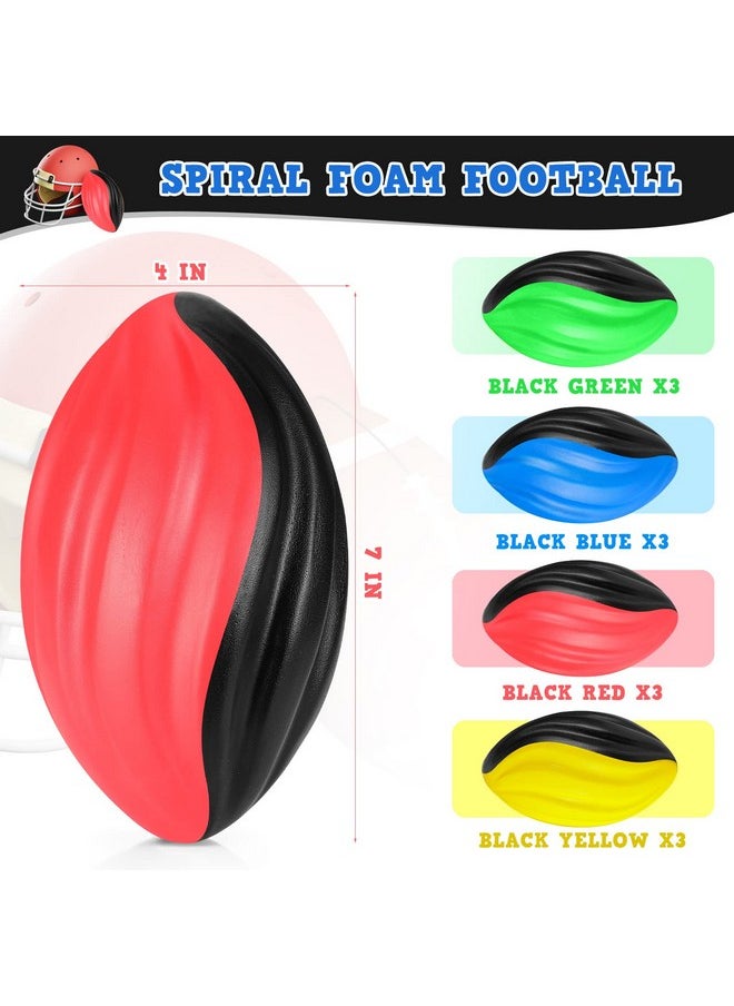 12 Pcs Mini Foam Footballs For Kids Students 7 Inch Small Spiral Football Toys Easy Grip Waterproof Soft Emulation Foam Footballs For School Classroom Gift Sports Birthday Football Party Game