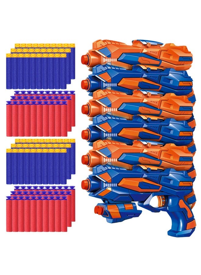 6 Pack Blaster Toys Guns For Boys Fit For Nerf Bullets, Toy Guns With 120 Pcs Refill Foam Darts For Boys Girls Birthday Gifts Party Favors Hand Gun Toys For 6+ Year Old Kids