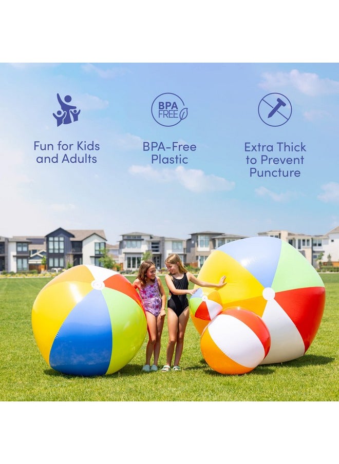 Large Beach Balls Bulk Beach Balls - Big Inflatable Beach Balls 24 Inch For Kids, Pool, Summer Beach Party Favors & Water Games Beachball - Large Beach Ball Jumbo Beach Balls Blow Up Ball