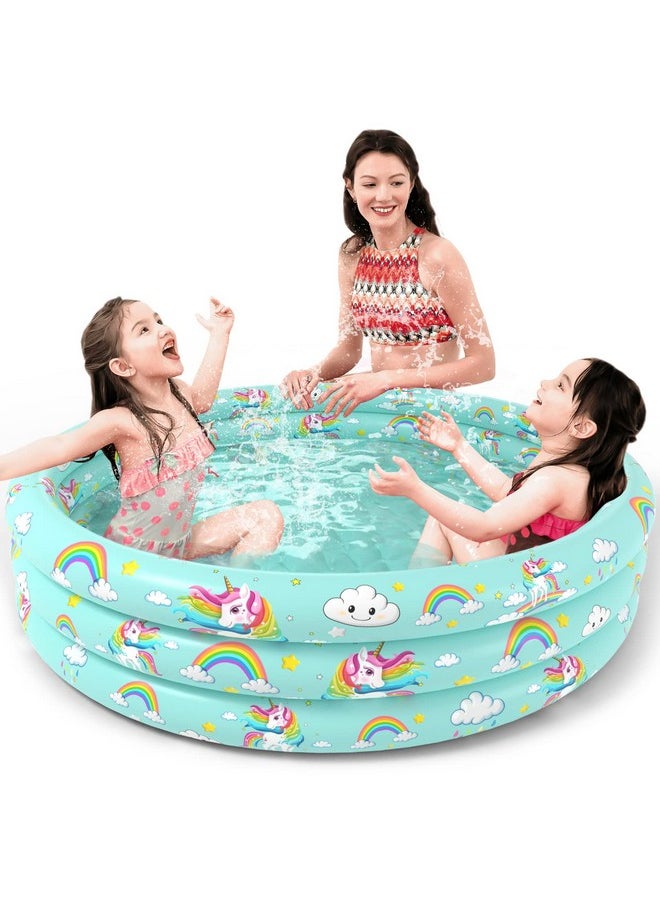 Inflatable Baby Kiddie Pool - Kids Paddling Pool Toddler Baby Swimming Pool Blow Up Ball Pit Pool Infant Wading Pool For Backyard (51In Unicorn)