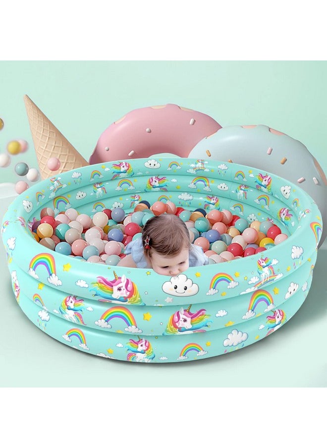 Inflatable Baby Kiddie Pool - Kids Paddling Pool Toddler Baby Swimming Pool Blow Up Ball Pit Pool Infant Wading Pool For Backyard (51In Unicorn)