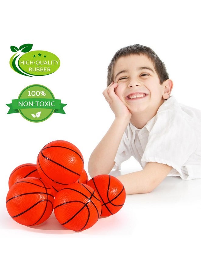 6Pcs Mini Basketballs, Inflatable Basketball Rubber Basketballs With Pump For Over Door Mini Hoop For Kids Adults Indoor Outdoor Play, For Kids, Christmas Party Favors