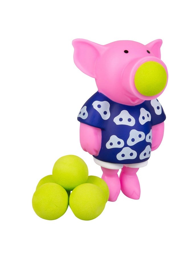 Pig Ball Popper Toy - Christmas Stocking Stuffer Includes 4 Soft Foam Balls - Squeeze To Pop Air Powered Balls Up To 20 Feet - Safe For Indoor/Outdoor Play - Gift For Kids, Girls, Boys